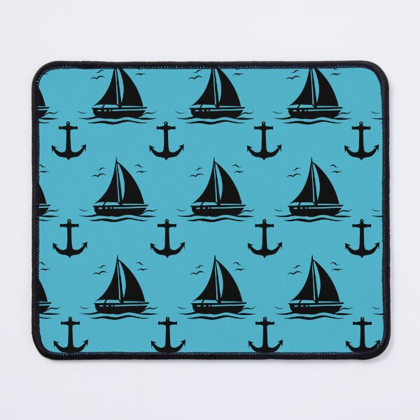 Item preview, Sailboat silhouette and anchor pattern designed and sold by Topmel.