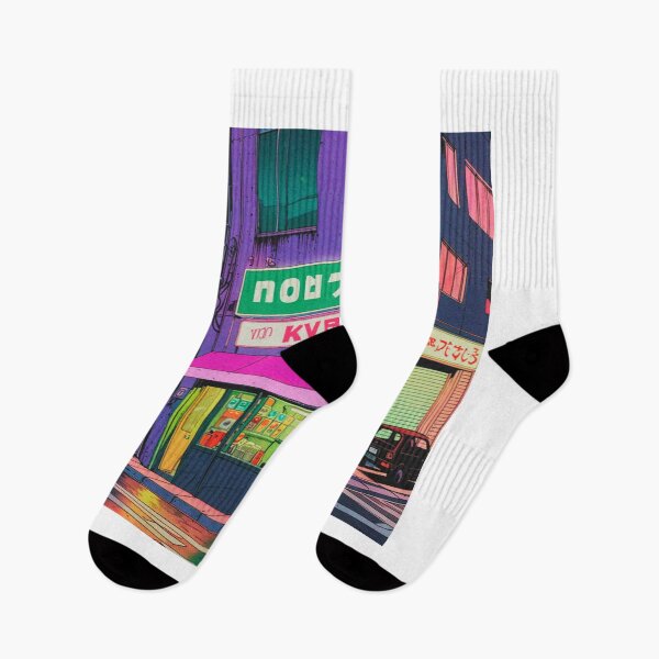 Item preview, Kyoto Horizons – Glitching Sunset Skyline designed and sold by RetroRebootShop.