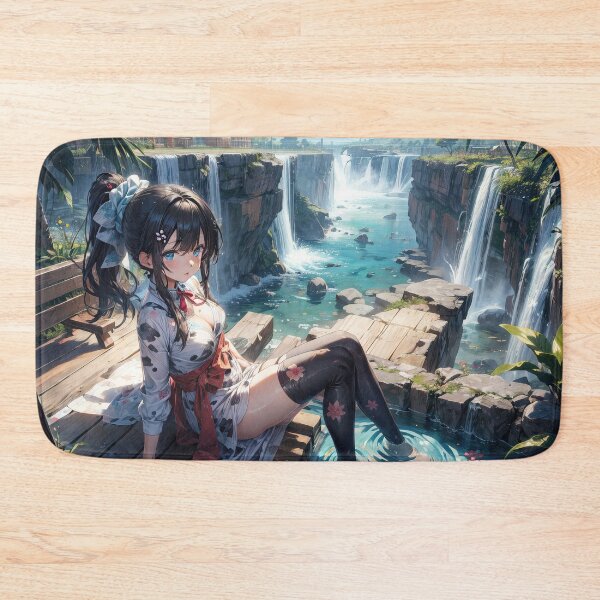 Item preview, Anime girl in a pool in forest digital art designed and sold by TheArtistOf2022.