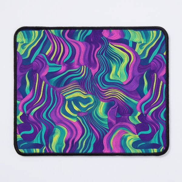 Item preview, Neon Abstract Wavy Woven Pattern Art designed and sold by AstroWolf Studio.
