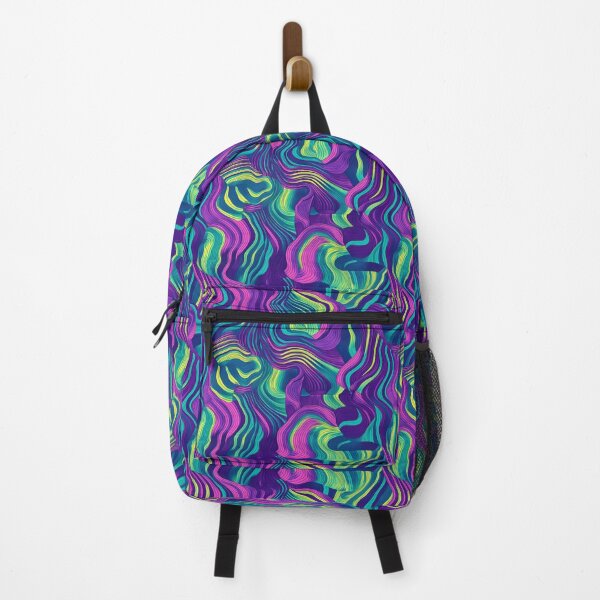 Item preview, Neon Abstract Wavy Woven Pattern Art designed and sold by AstroWolf Studio.