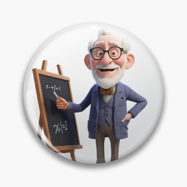 Artikelvorschau, Charmanter Professor mit einer Tafel - Cartoon Illustration entworfen und verkauft von CuteopiaGallery.