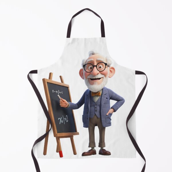 Item preview, Charming Professor with a Chalkboard - Cartoon Illustration designed and sold by CuteopiaGallery.