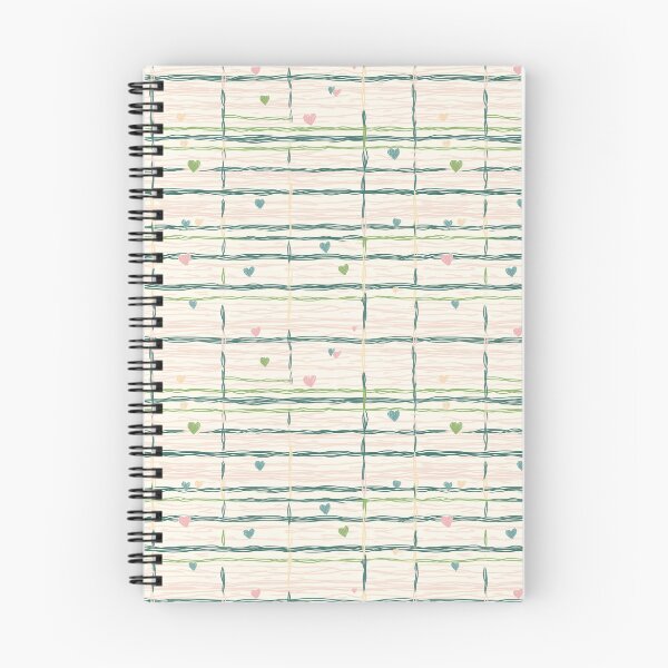 Item preview, Playful Pastel Grid with Heart Motif Pattern designed and sold by AstroWolf Studio.