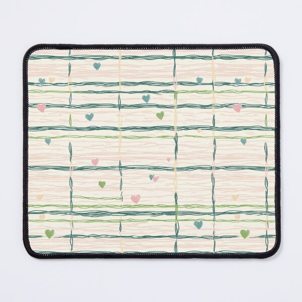 Item preview, Playful Pastel Grid with Heart Motif Pattern designed and sold by AstroWolf Studio.