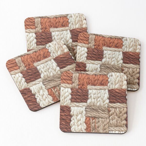 Item preview, Warm Earth-Tone Woven Yarn Pattern designed and sold by AstroWolf Studio.