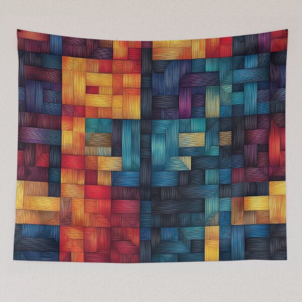 Item preview, Vibrant Abstract Block Woven Pattern designed and sold by AstroWolf Studio.