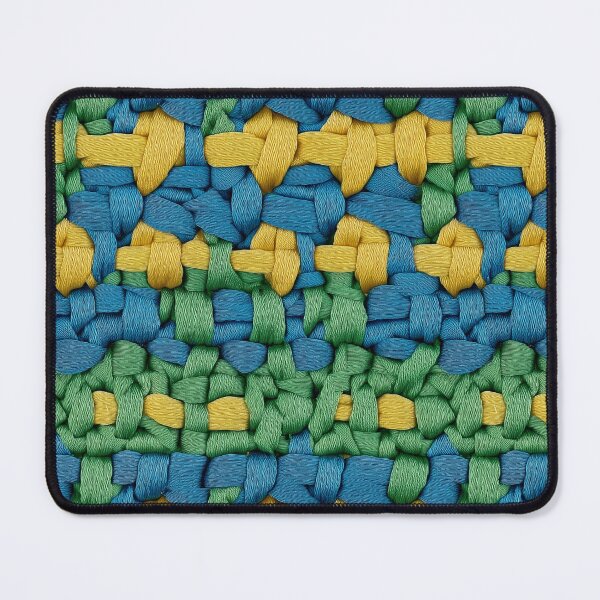 Item preview, Bright Braided Blue Green Yellow Woven Pattern designed and sold by AstroWolf Studio.