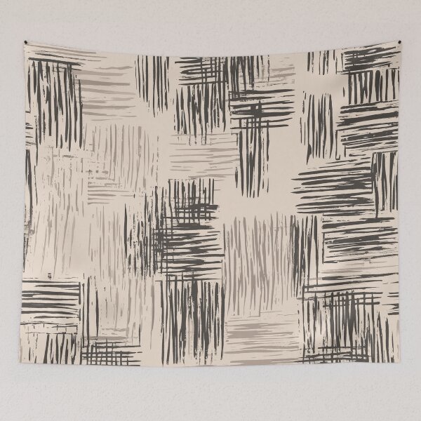 Item preview, Rustic Scribbled Hand-Drawn Woven Grid Pattern designed and sold by AstroWolf Studio.
