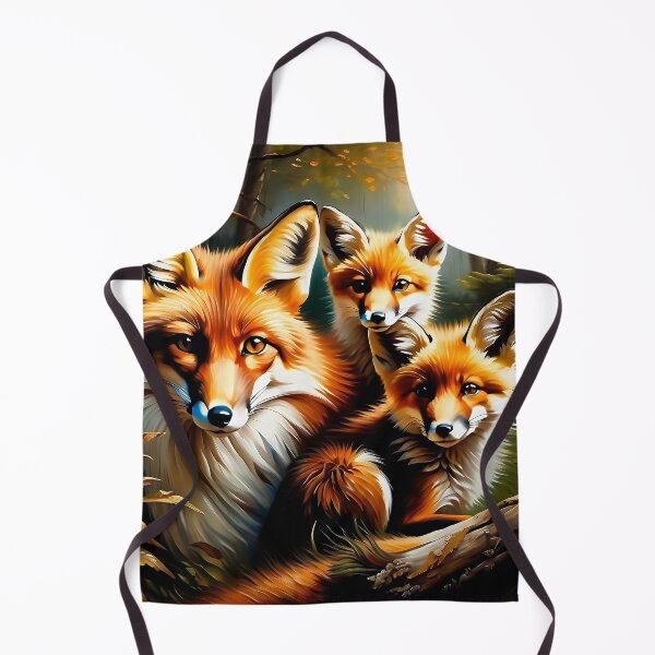 Item preview, Vintage Animal Art: Fox Family Portrait | Animal Art | Oil Painting | Charming Vintage Art designed and sold by UnhingedBird.