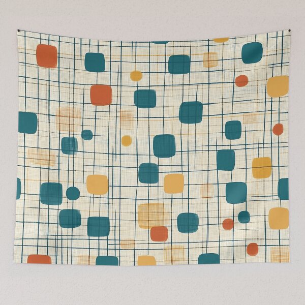 Item preview, Retro Abstract Weave with Colorful Dots designed and sold by AstroWolf Studio.