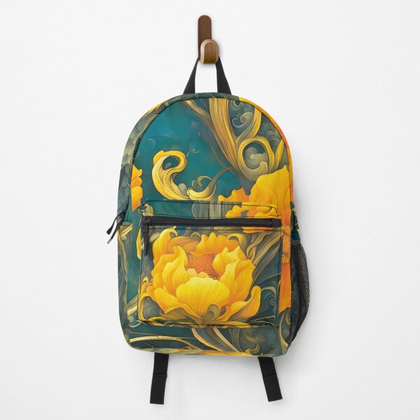 Item preview, Swirling Orange Flowers on a Misty Teal Background designed and sold by DreamyExposure.