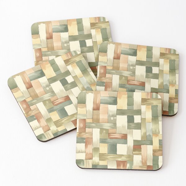 Item preview, Warm Earthy Watercolor Basket Weave Pattern designed and sold by AstroWolf Studio.