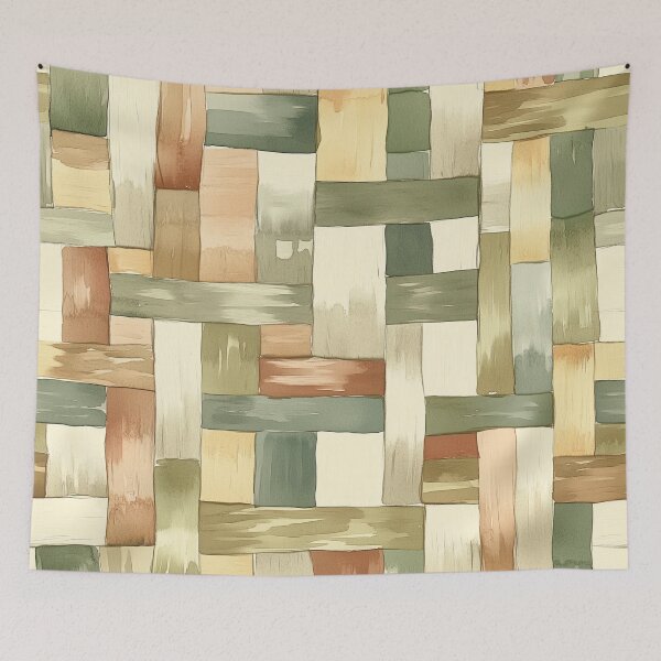 Item preview, Warm Earthy Watercolor Basket Weave Pattern designed and sold by AstroWolf Studio.