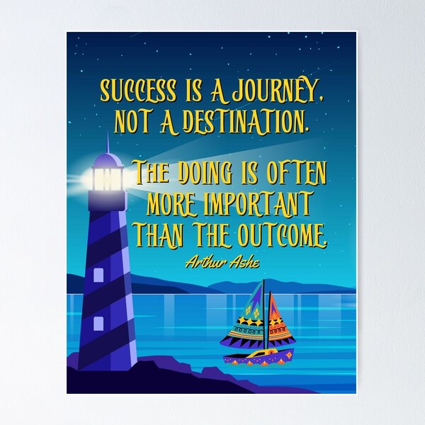 Item preview, Inspirational Quote Poster, Success is a Journey, Motivational Wall Art, Arthur Ashe designed and sold by Gebsmedia.