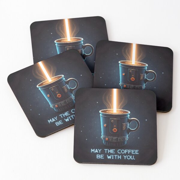 Item preview, May the Coffee Be With You T-Shirt - Sci-Fi Lightsaber Coffee Cup Design designed and sold by Hooodify.