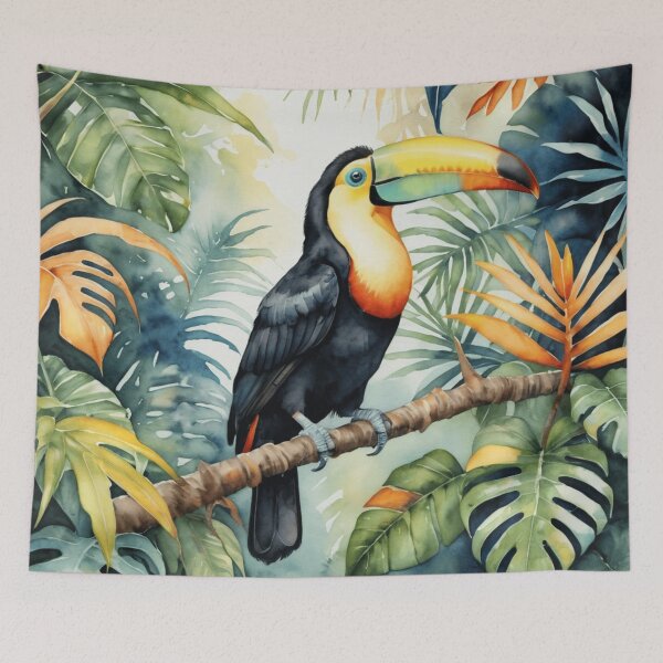 Item preview, Watercolor Toucan Among Tropical Foliage designed and sold by WaterBirdArt.