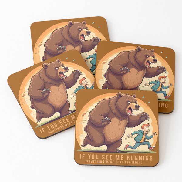 Item preview, If You See Me Running T-Shirt - Funny Cartoon Bear Design designed and sold by Hooodify.