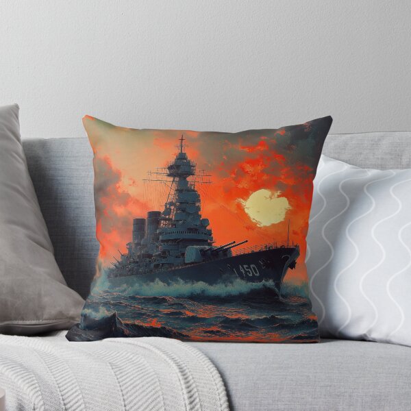 Item preview, Epic Battleship at Sunset – Dramatic Ocean Digital Art designed and sold by MysticArtisan.