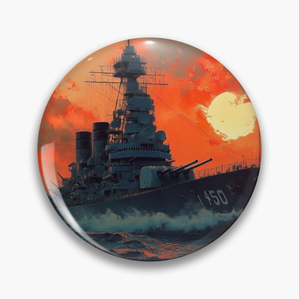 Item preview, Epic Battleship at Sunset – Dramatic Ocean Digital Art designed and sold by MysticArtisan.