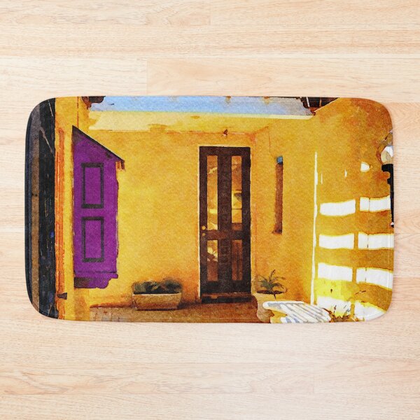 Item preview, Charming courtyard in watercolor style capturing Albuquerque essence designed and sold by GestaltImagery.