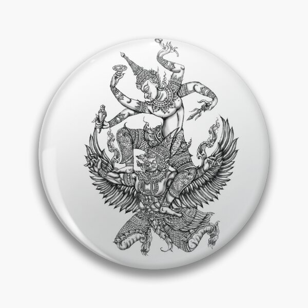 Item preview, Narayana Riding Garuda (Narayana on Garuda) art sketch designed and sold by GreatDesignUnd.