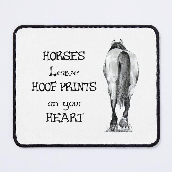 Item preview, Horses Leave Hoof Prints On Your Heart, Pencil Drawing, Horse From Rear designed and sold by JoyfulWhimsy.
