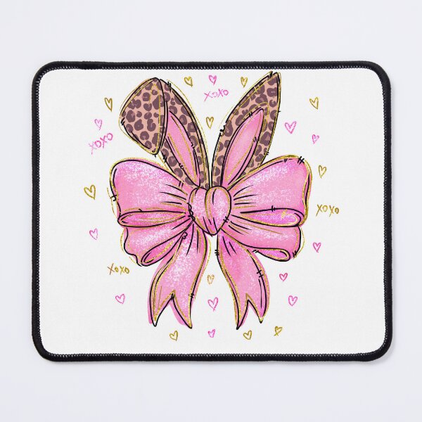 Item preview, Coquette Leopard Bunny with pink bow preppy doodle graphic for Easter and Sprint designed and sold by adlydesigns.