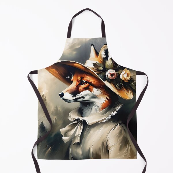 Item preview, Vintage Animal Art: Fox Lady with a Hat Portrait | Animal Art | Oil Painting | Vintage Art designed and sold by UnhingedBird.