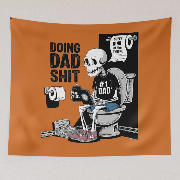 Item preview, Edgy Skeleton Dad Toilet Humor designed and sold by TeeGrit.