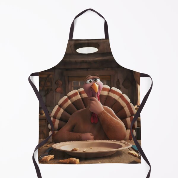 Item preview, A thoughtful turkey at the table. designed and sold by MyHappyArtShop.
