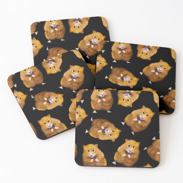 Item preview, Hamsters: Cute: Random Pattern on Black, Hamster Art, Drawing designed and sold by JoyfulWhimsy.