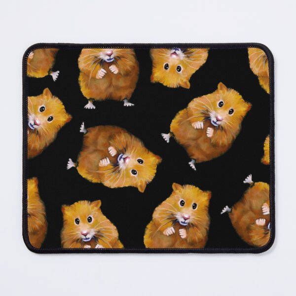 Item preview, Hamsters: Cute: Random Pattern on Black, Hamster Art, Drawing designed and sold by JoyfulWhimsy.