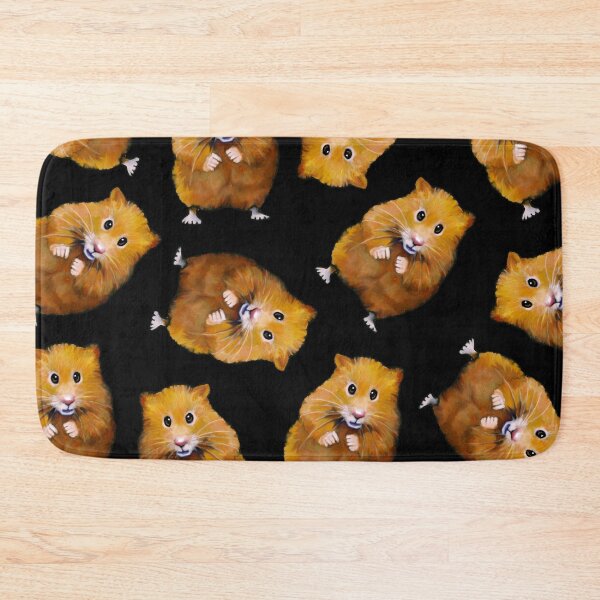Item preview, Hamsters: Cute: Random Pattern on Black, Hamster Art, Drawing designed and sold by JoyfulWhimsy.