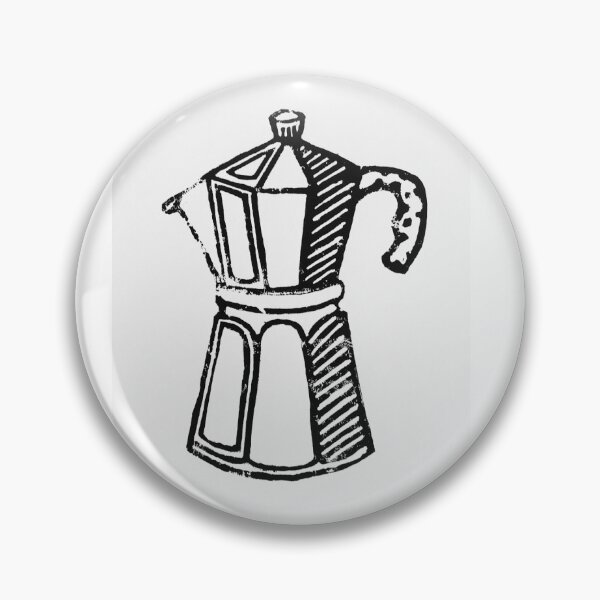 Item preview, Bialetti espresso coffee maker block print linocut  designed and sold by Kittycaitart.