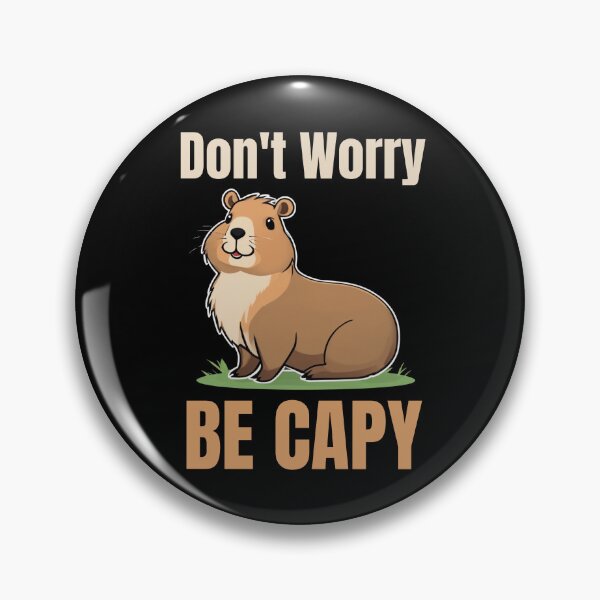 Aperçu de l'œuvre Rétro Ne t'inquiète pas, sois Capy mignon vintage Capybara créée et vendue par FurrFunPrints.