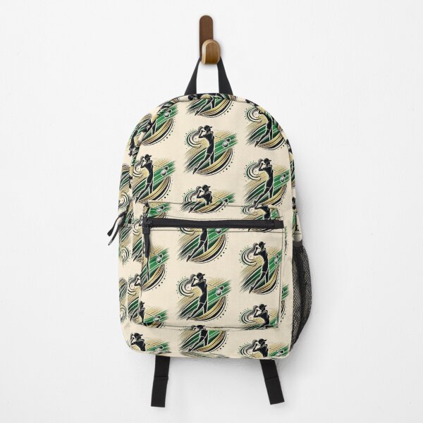 Item preview, Elegant Female Golfer Design in Gold and Green designed and sold by PawtopiaDesigns.