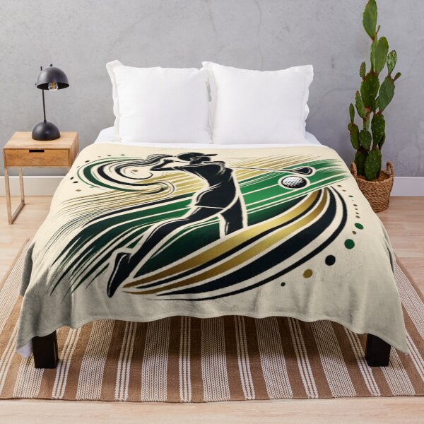 Item preview, Elegant Female Golfer Design in Gold and Green designed and sold by PawtopiaDesigns.