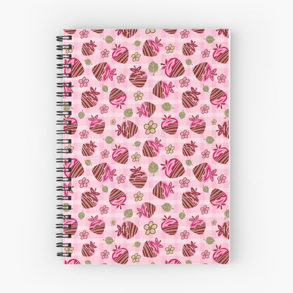 Item preview, Preppy chocolate covered strawberries on pink gingham pattern designed and sold by Osaseredesigns.