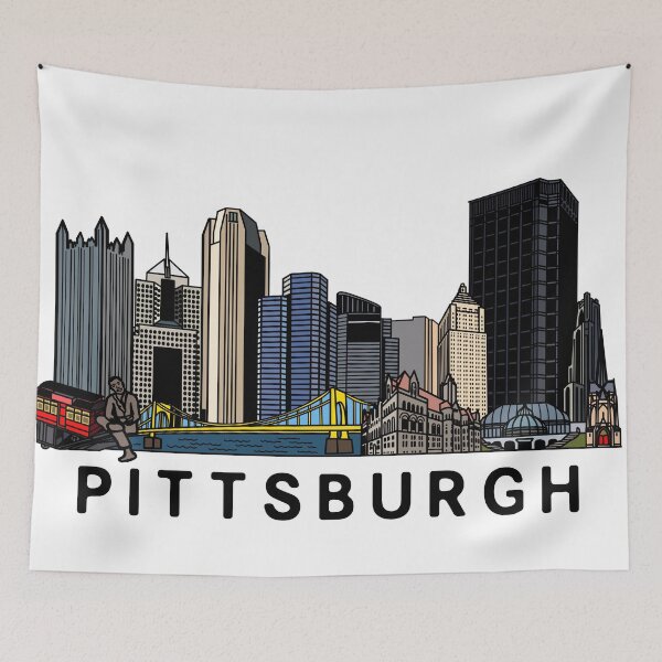 Item preview, Pittsburgh Skyline Art  designed and sold by fiberandgloss.