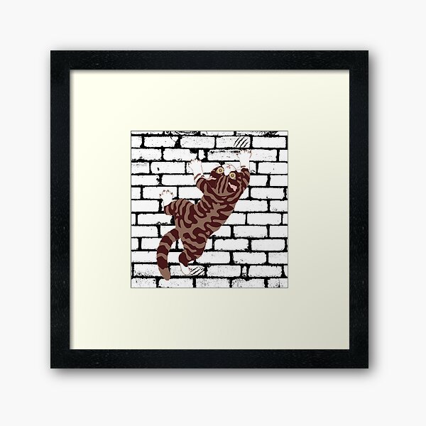 Item preview, Cute Funny Brown Tabby Cat Climbing. Cat Art Gifts For Tabby Cat Lovers  designed and sold by Cuteanimalgifts.