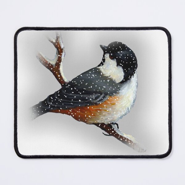 Item preview, Chickadee in Snow, Original Art, Wildlife Art, Bird in Winter designed and sold by JoyfulWhimsy.