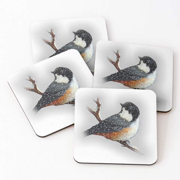 Item preview, Chickadee in  Snow, Original Art, Wildlife Art, Bird in Winter designed and sold by JoyfulWhimsy.