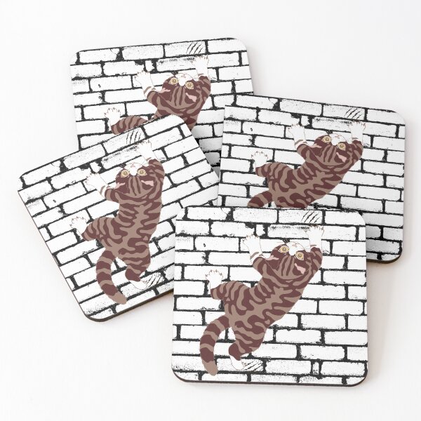Item preview, Cute Funny Brown Tabby Cat Climbing. Cat Art Gifts For Tabby Cat Lovers  designed and sold by Cuteanimalgifts.