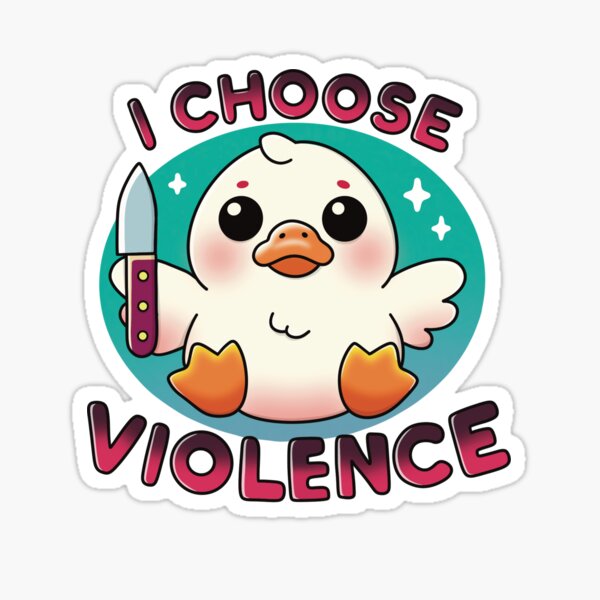 Item preview, Cute Little Funny Violent Duck designed and sold by CraftachicDsgn.