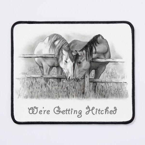 Item preview, We're Getting Hitched, Horses, Western Wedding Announcement designed and sold by JoyfulWhimsy.