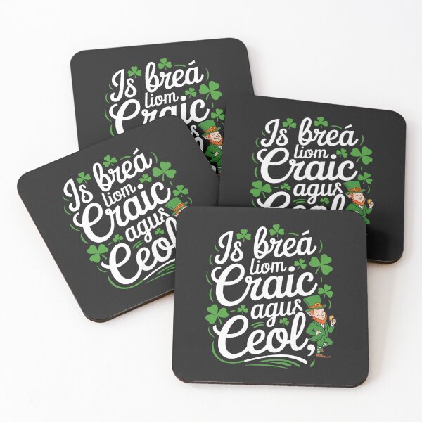 Item preview, I Love Craic and Music As Gaeilge, Is Breá Liom Craic Agus Ceol designed and sold by Urban-Celt.