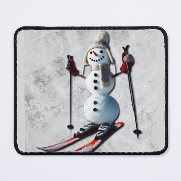 Item preview, Jolly Snowman skis downhill and pushes off with ski poles designed and sold by JaroDesign2023.