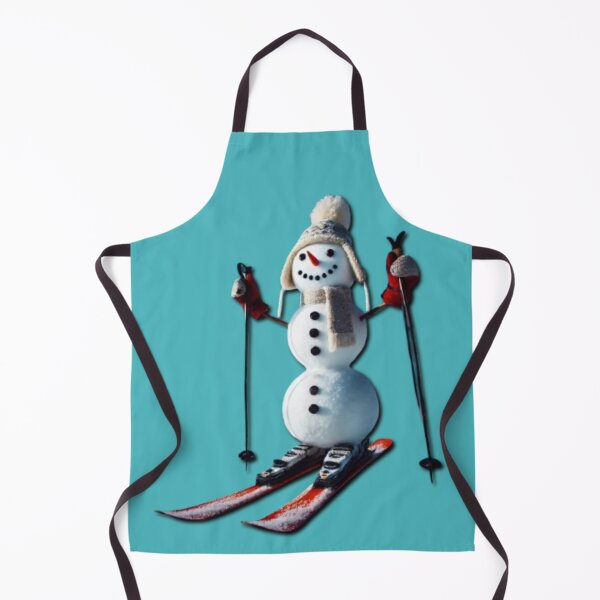 Item preview, Jolly Snowman skis downhill and pushes off with ski poles designed and sold by JaroDesign2023.