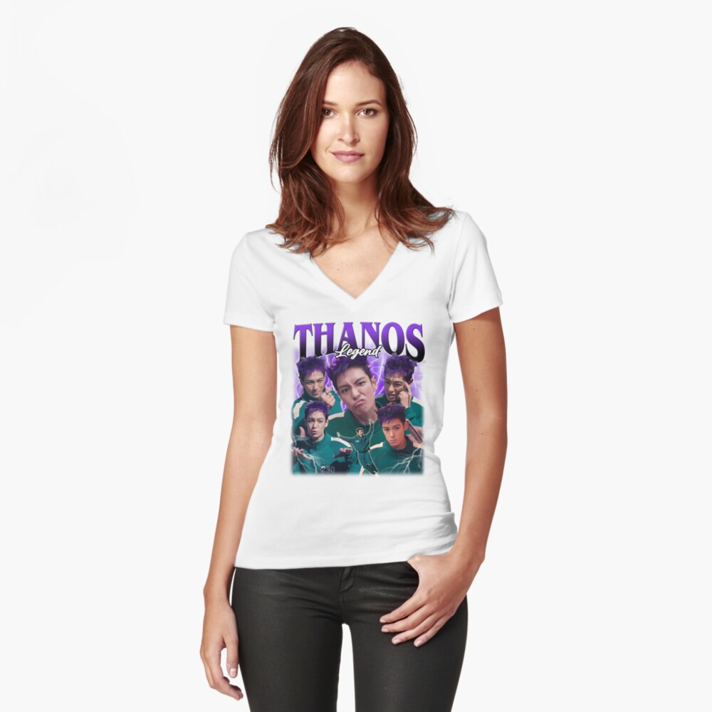 Item preview, Fitted V-Neck T-Shirt designed and sold by quotes-print.